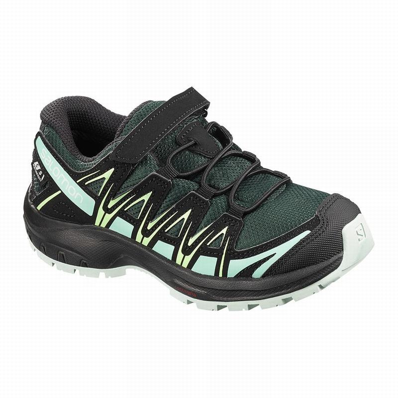 SALOMON XA PRO 3D CSWP K Philippines - Kids' Trail Running Shoes - Green/Black | 025341-XWQ